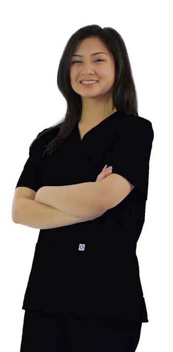 Ladies Mock Wrap  Scrub Top