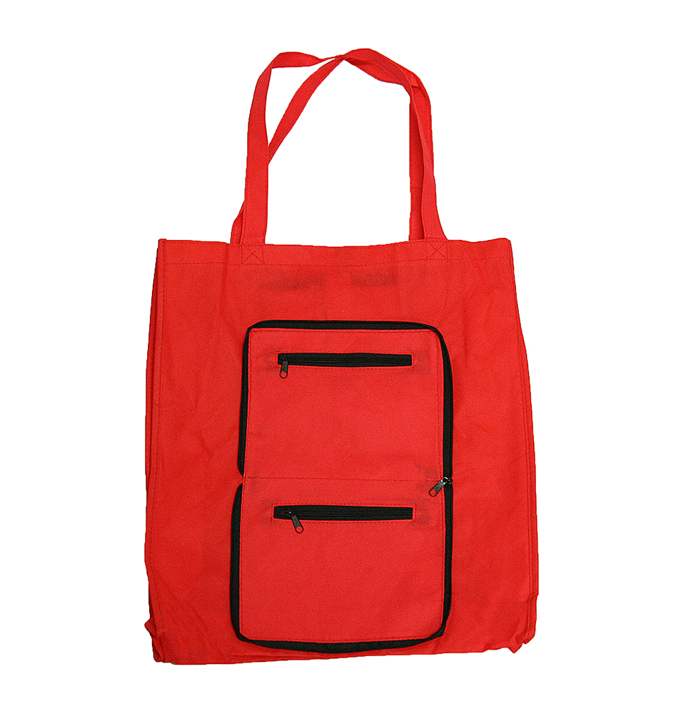Multi functional non-woven travel tote bag Red