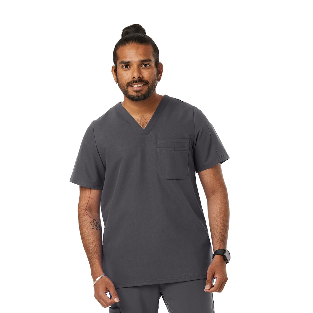 Mens WYND Tuckable Scrub Top - Untucked Front